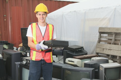 Commercial rubbish collection services in action